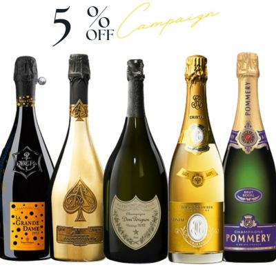 ドンペリ・アルマンド・クリスタル入り！ギフトボックス付シャンパーニュ5本セット